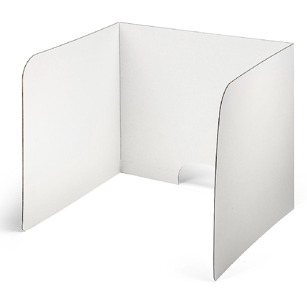 Classroom Products Foldable Cardboard Freestanding Privacy Shield, 24"H x 28"W, White, 20/Box (VB2420 WH)