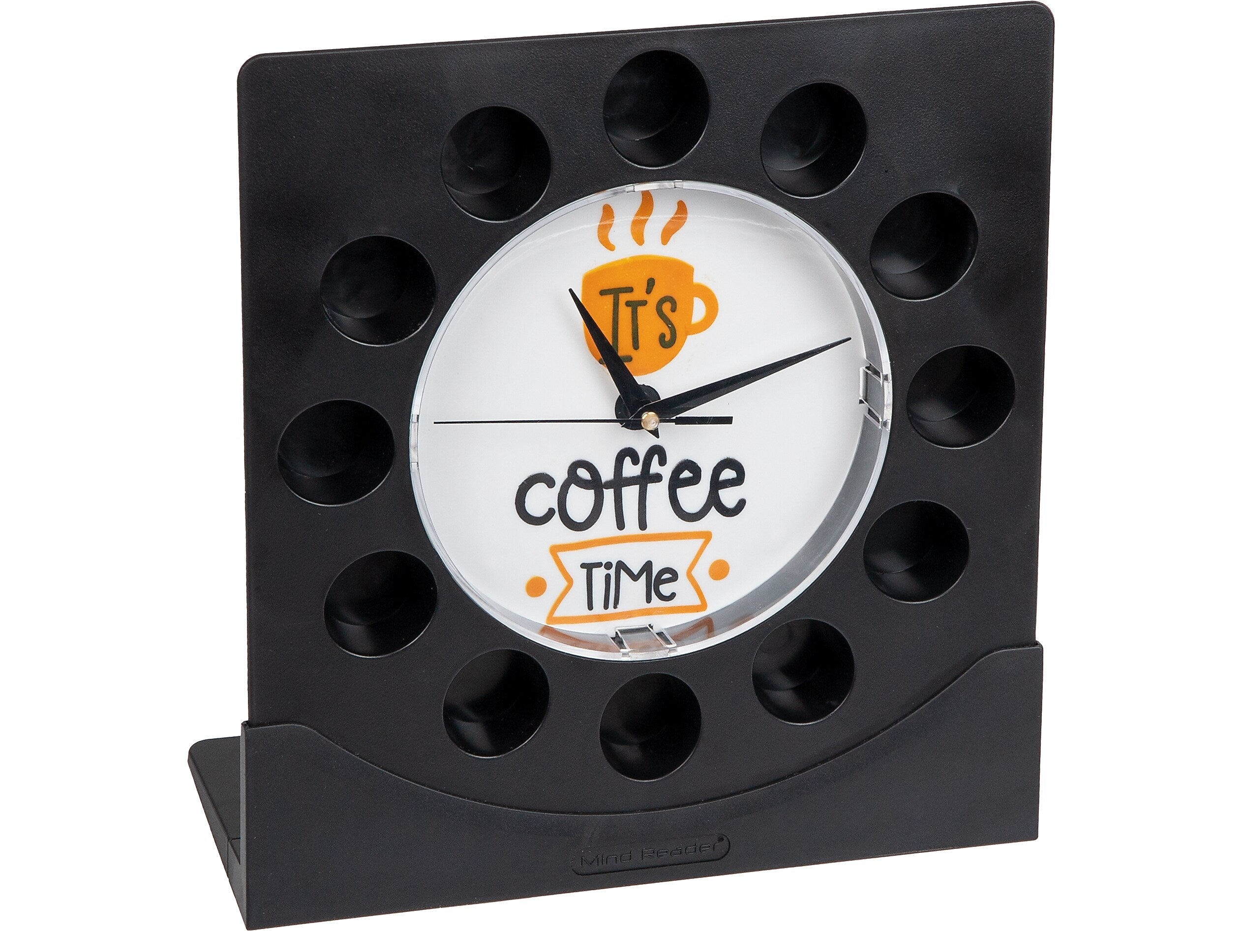 Mind Reader 12-Compartment Plastic Coffee Clock Pod Organizer, Black/White (PODCLOCK-BLK)