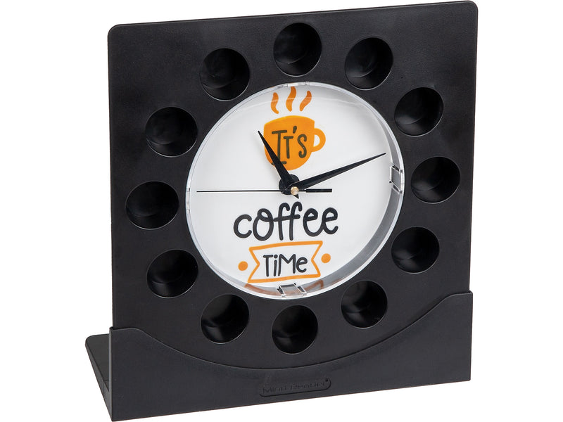 Mind Reader 12-Compartment Plastic Coffee Clock Pod Organizer, Black/White (PODCLOCK-BLK)