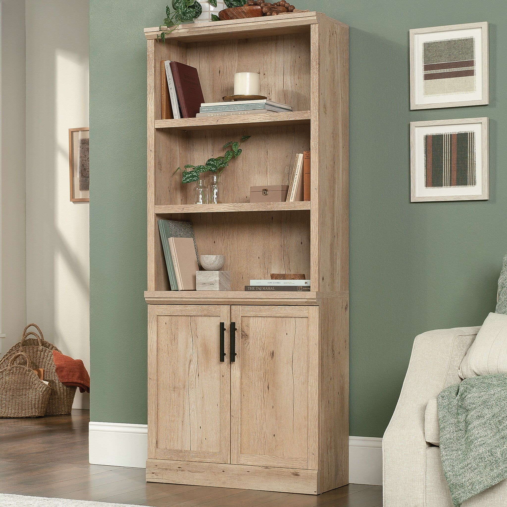 Sauder Aspen Post 71"H 5-Shelf Bookcase, Prime Oak (433959)