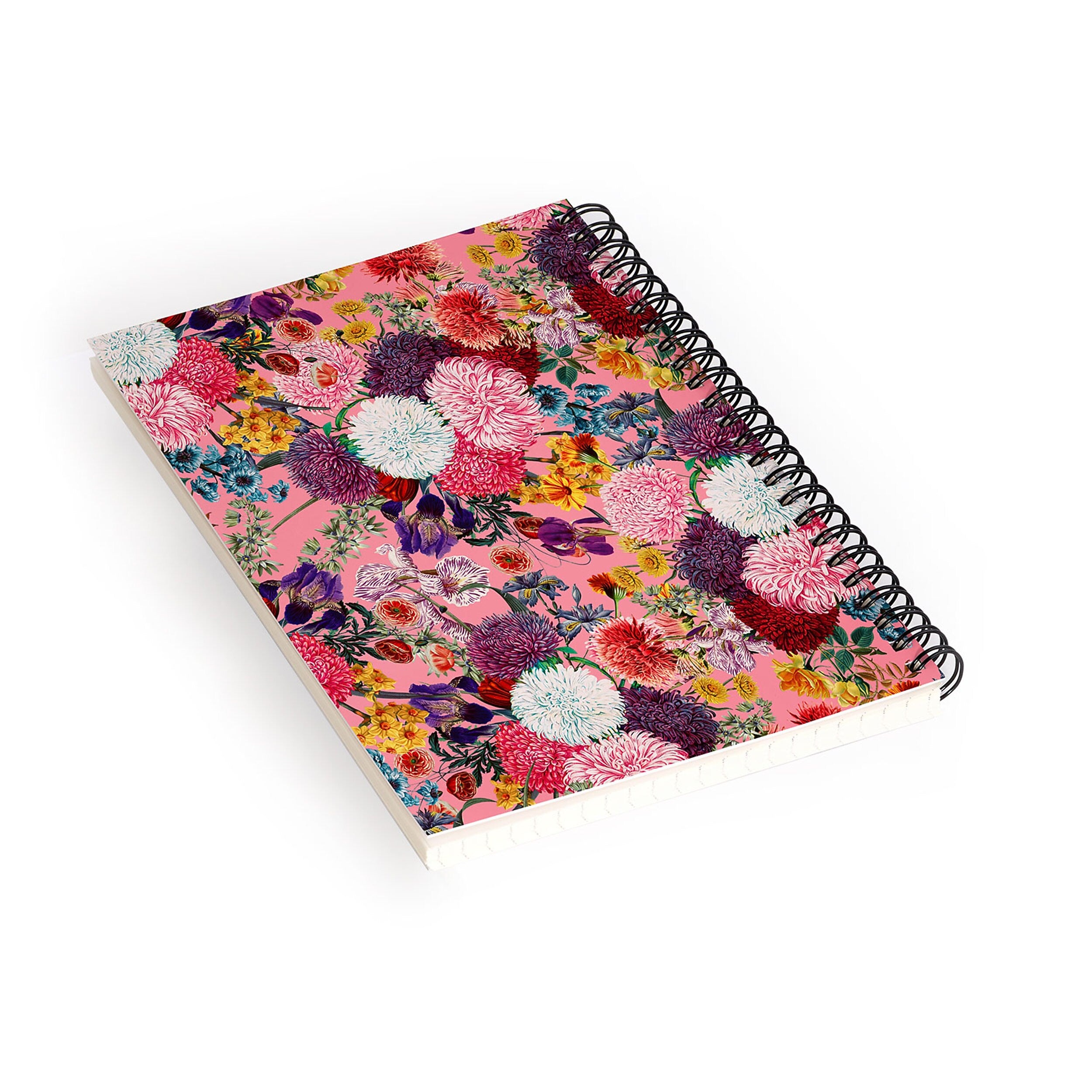 DENY Designs Floral Pink Pattern 1-Subject Professional Notebooks, 5.5" x 8.25", Dotted, 60 Sheets (70910-NOBS01)