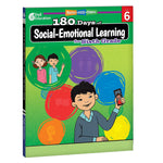 Shell Education 180 Days Social-Emotional Learning, Writing, & Spelling Grade 6, 3/Set (SEP147658)