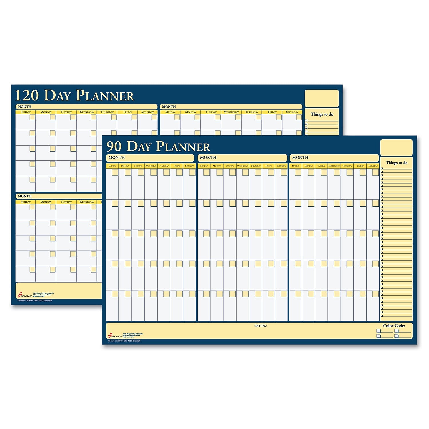 AbilityOne 36" x 24"  90/120-Day Undated Reversible/Erasable Planner (7520012074059 )