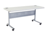 National Public Seating BPFT Series 24"W x 60"D Foldable Rectangular Training Table, Plastic, With Wheels, Speckled Grey