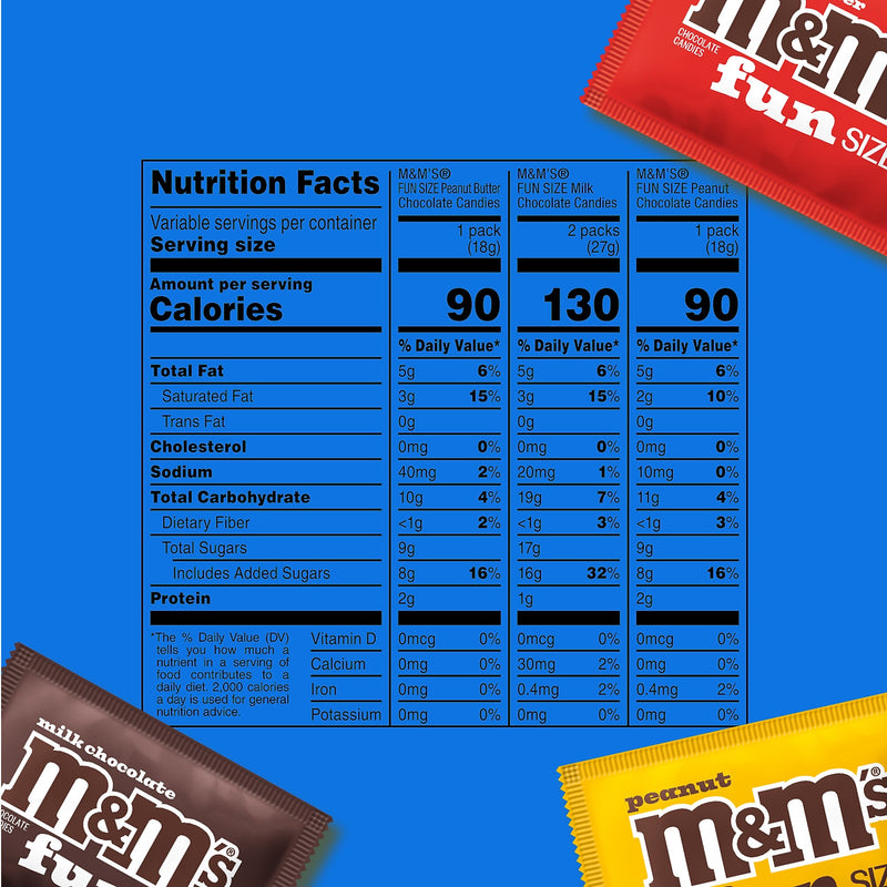M&M'S Fun-Size Milk Chocolate Candy Variety Pack, 19.41 oz., 35 Pieces (460668)