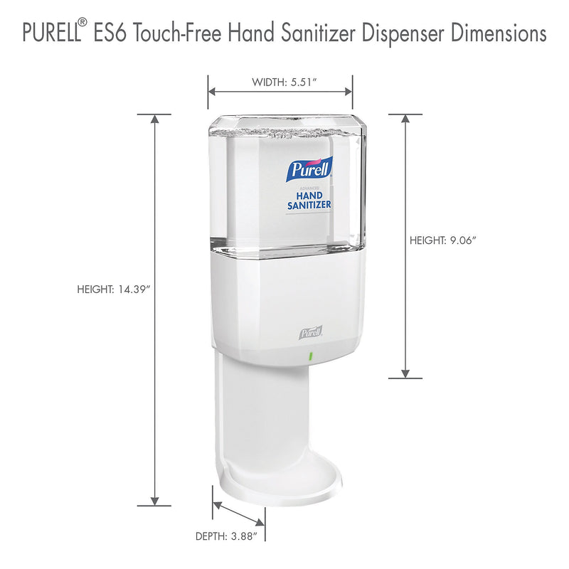 PURELL ES6 Automatic Wall Mounted Hand Sanitizer Dispenser, White (6420-01)