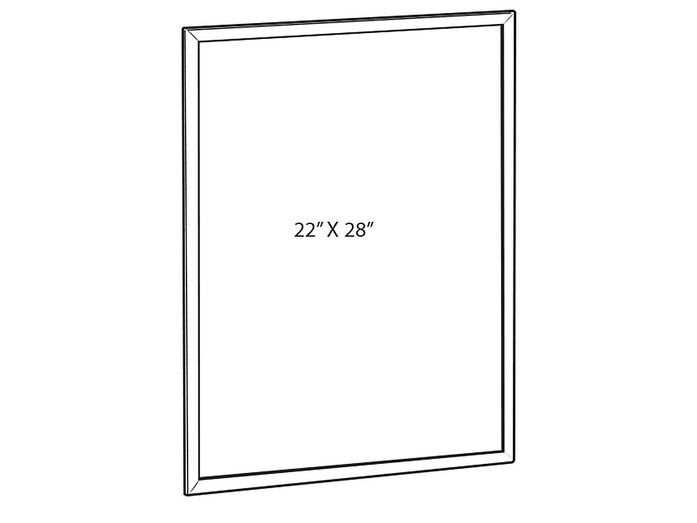 Azar Poster Holder, 24" x 30", Wall Mounted, Silver, Aluminum (300233-SLV)
