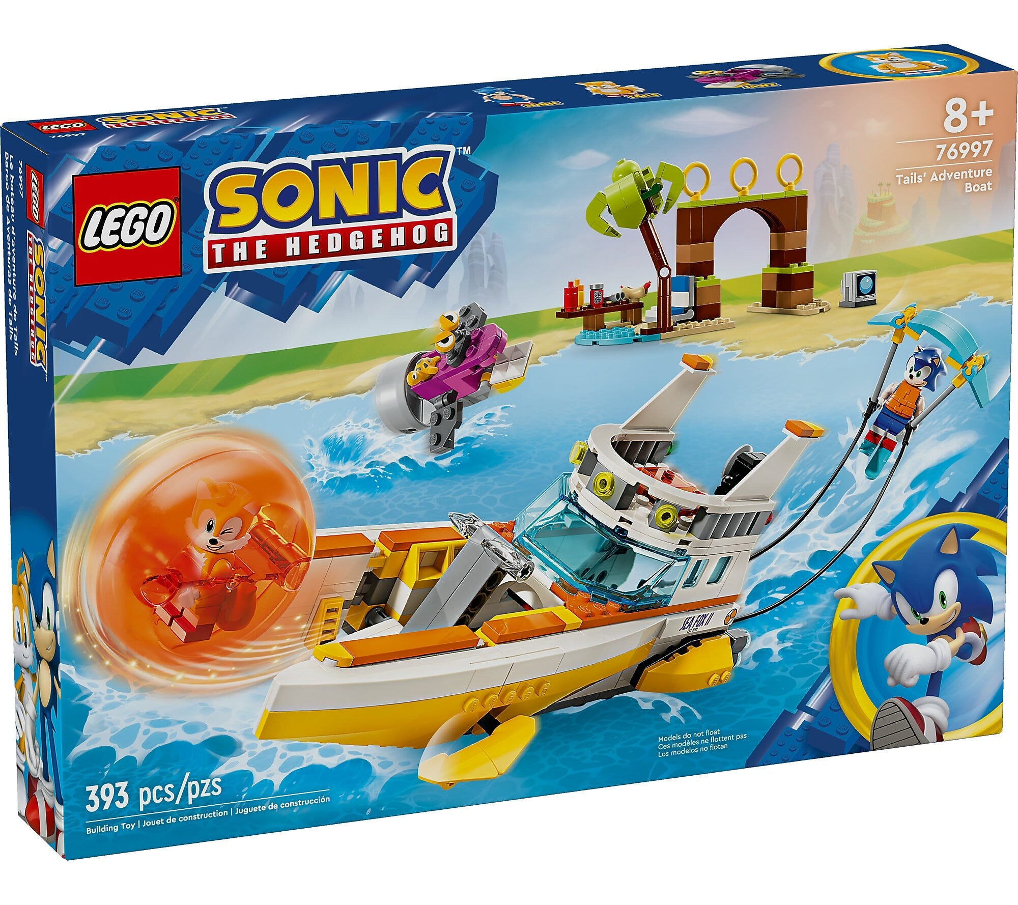 LEGO Sonic Tails Adventure Boat, 393 Pieces (76997)