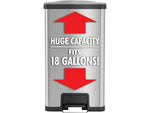 HLS Commercial Stainless Steel Step Trash Can with Hinged Lid, 18-Gallon, Silver (HLS18SS)
