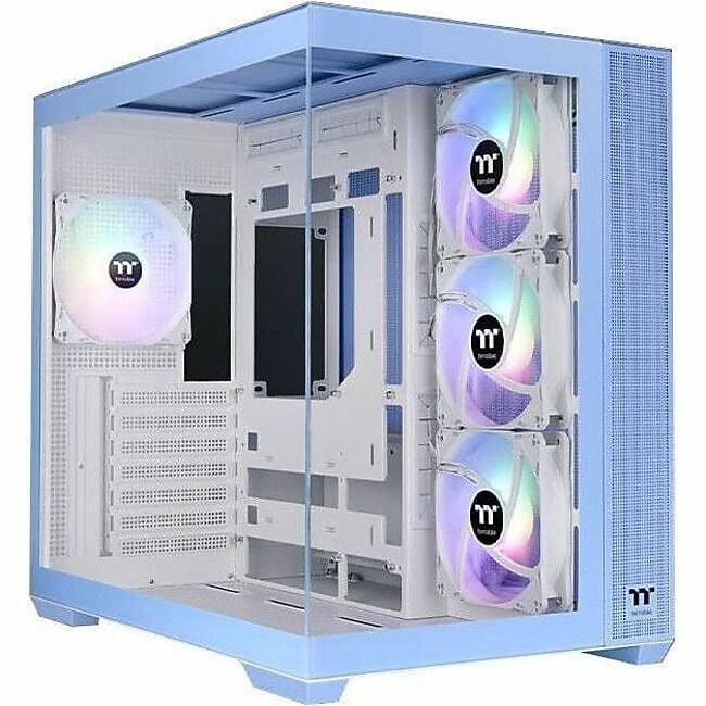 Thermaltake View 380 TG ARGB Mid Tower Gaming Computer Case Hydrangea, Blue (CA-1Z2-00MFWN-00)