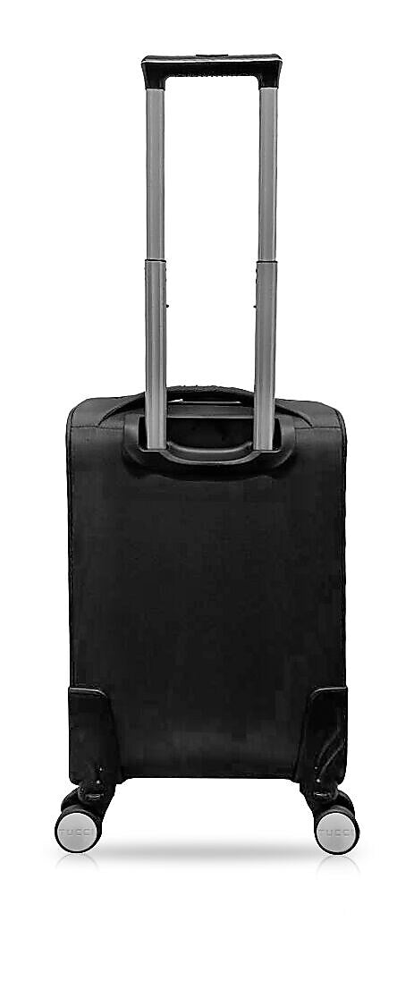 TUCCI 20" Hardside Carry-On Suitcase, 4-Wheeled Spinner, TSA Checkpoint Friendly, Black (T0473-20in-BLK)