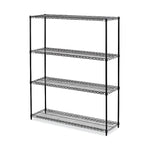 Alera All-Purpose Wire Shelving Starter Kit, 4-Shelf, 60 X 18 X 72, Black Anthracite+