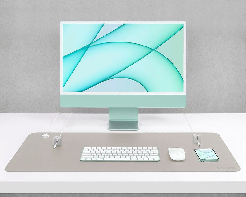 Function101 Desk Mat Pro + 2 Magnetic Cable Block Managers, 31" x 16", Gray (F101-DMPG2)