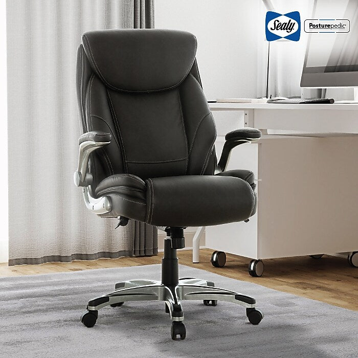 Sealy Posturepedic Axel Swivel Executive Office Chair, Dark Grey (64626)