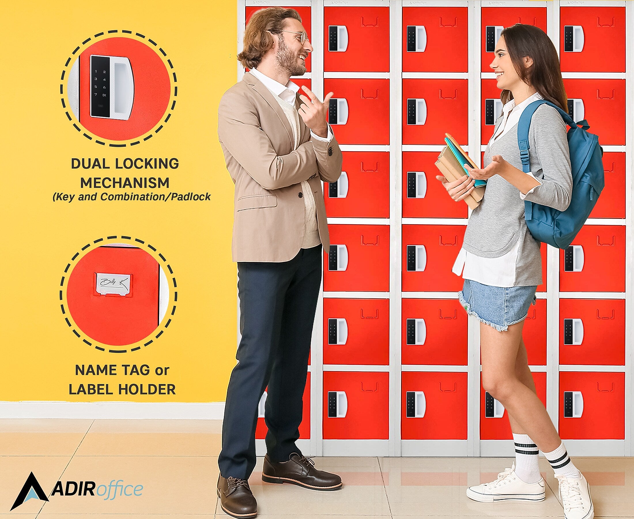 AdirOffice 72"H 6-Tier Red Storage Locker (ADI629-206-RED-DL)