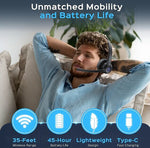 Treblab C7 Noise Canceling Bluetooth Stereo Computer Headset, Black
