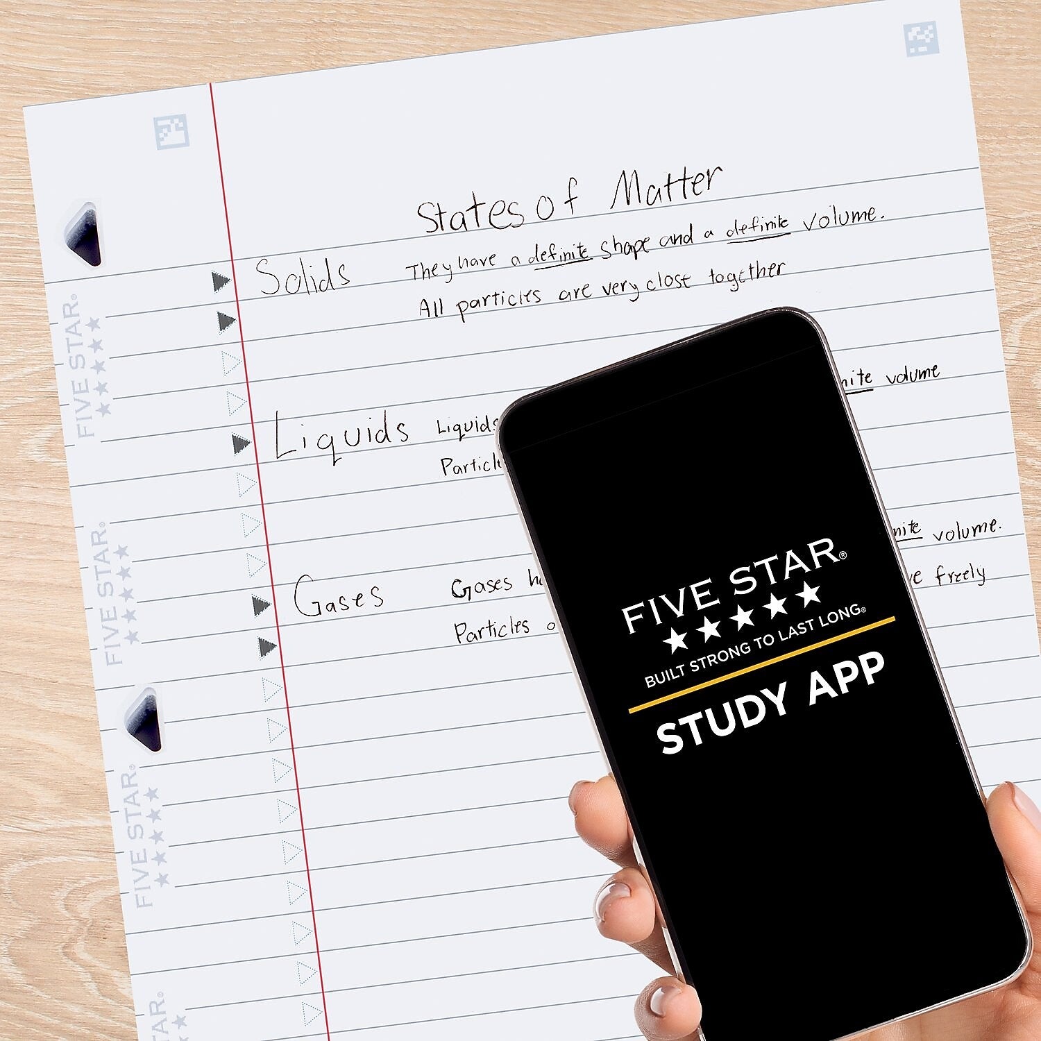 Five Star Reinforced Wide Ruled Filler Paper, 8" x 10.5", 3-Hole Punched, 80 Sheets/Pack (150002/150034)