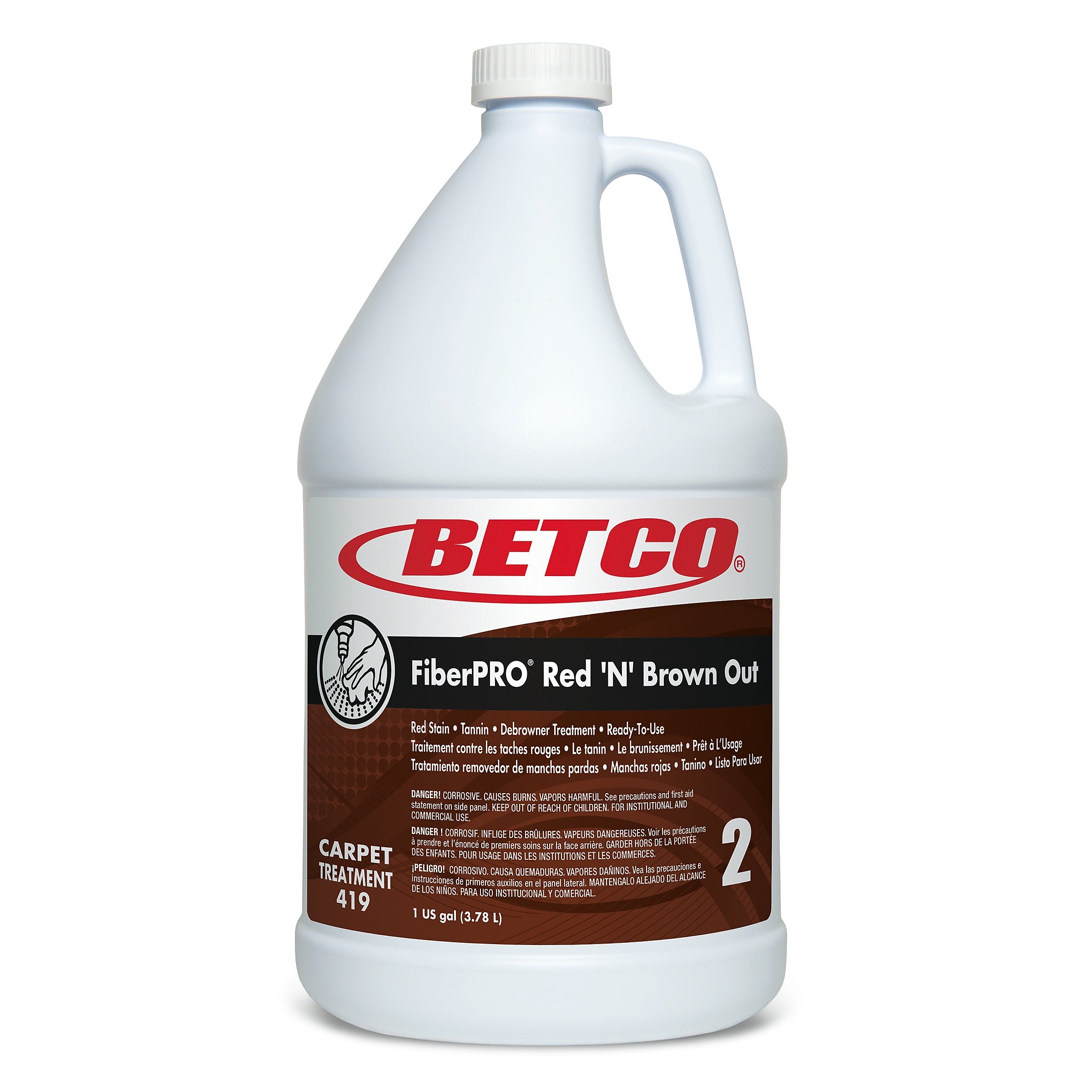 Betco FiberPro Red 'N' Brown Out Stain Remover, 1 Gal., 4/Carton (BET4190400)