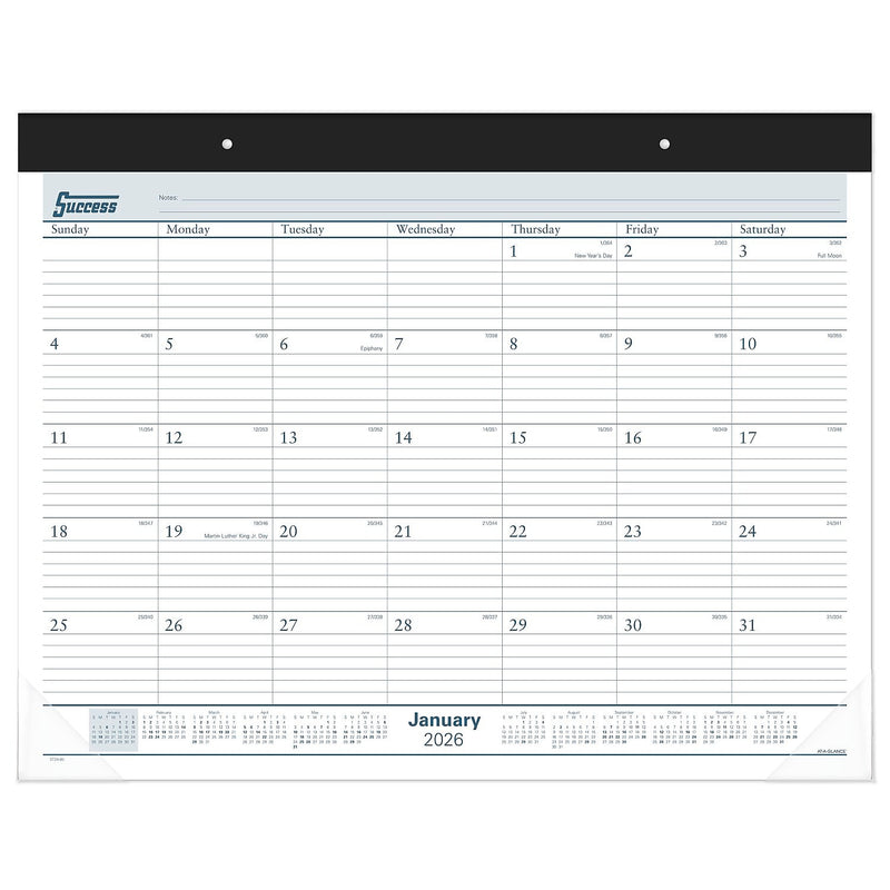 2026 AT-A-GLANCE Success 21.75" x 17" Monthly Desk Pad Calendar, White/Blue (ST24-00-26)