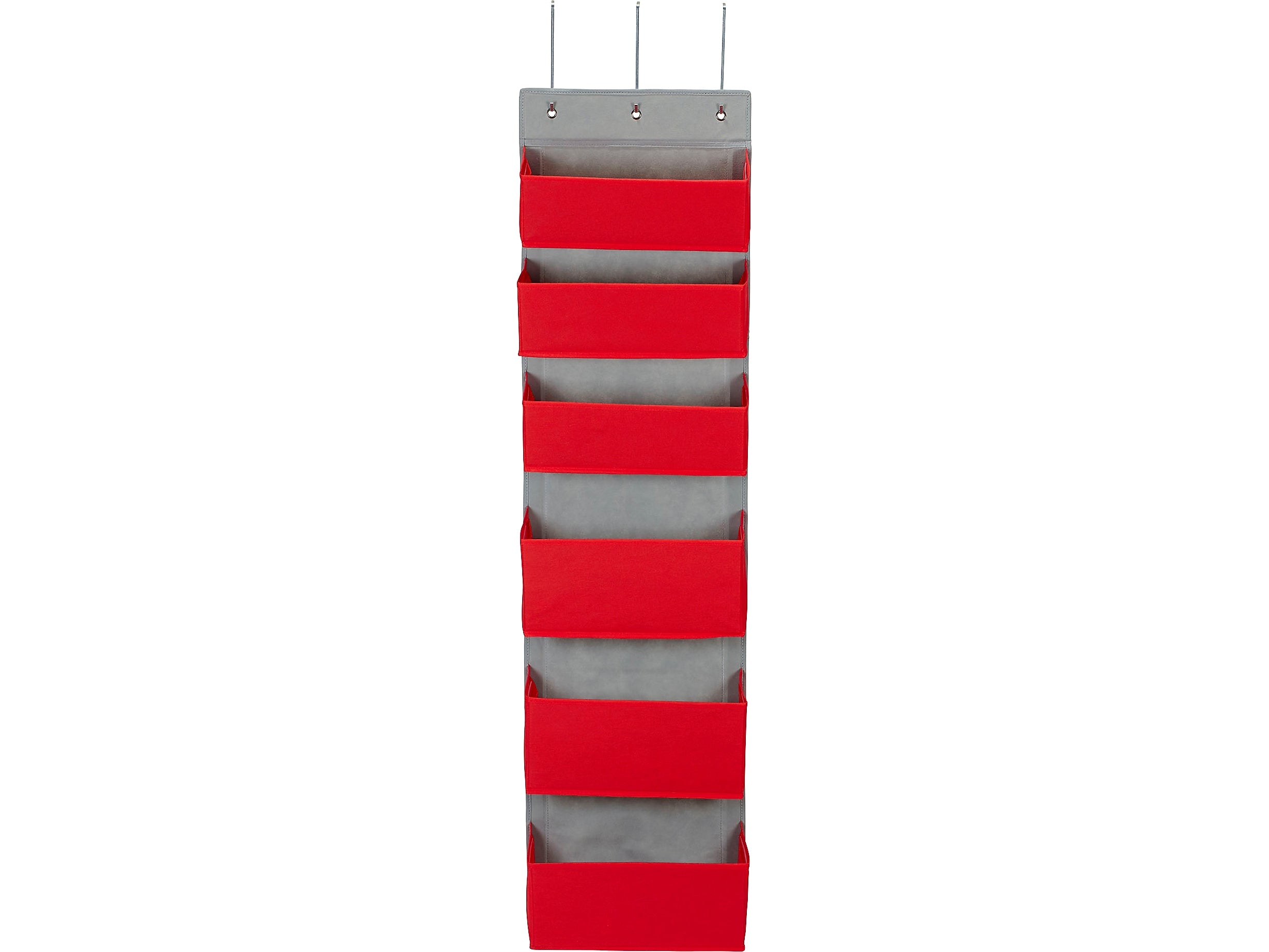 Household Essentials 53.5" x 14.5" 6-Pocket Organizer, Red (2169-1)