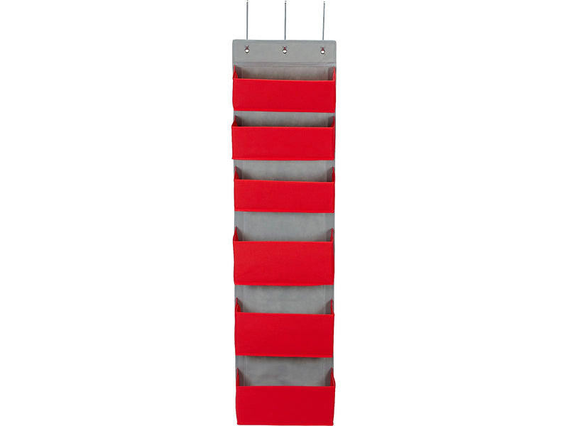 Household Essentials 53.5" x 14.5" 6-Pocket Organizer, Red (2169-1)