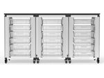 Luxor Mobile 18-Section Modular Classroom Storage Cabinet, 28.75"H x 18.2"D, White (MBS-STR-31-18S)