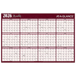 2026 AT-A-GLANCE 48" x 32" Yearly Dry Erase Wall Calendar, Reversible, Red/Blue (A152-26)