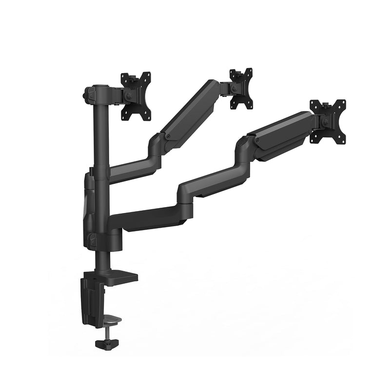 Fellowes Platinum Series Adjustable Triple Monitor Arm, Up to 27" Monitor, Black (8042601)