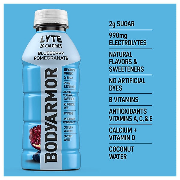 BodyArmor LYTE Blueberry Pomegranate Sports Drink, 16 oz. Bottle, 12/Pack (100020-1.1)