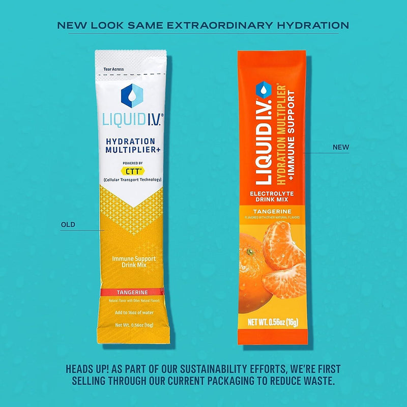 LIQUID I.V. Hydration Multiplier Tangerine Powder Drink Mix, 10 Packets/Pack (220-02080)
