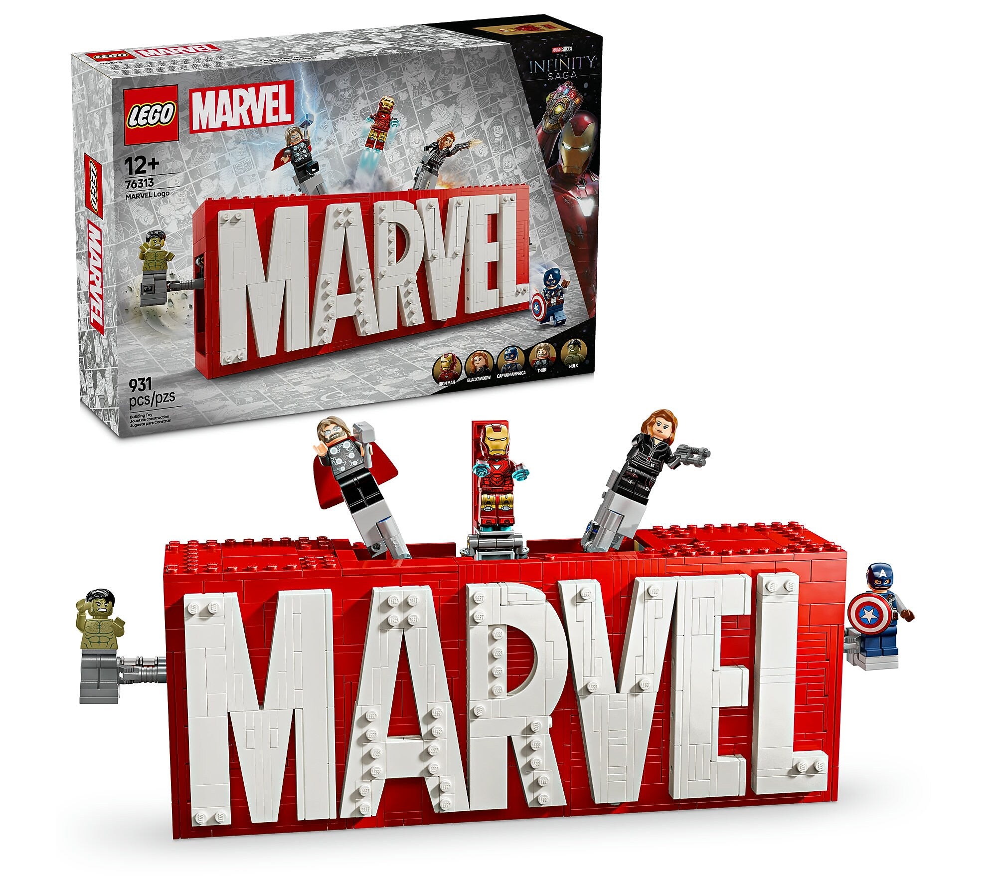 LEGO Super Heroes MARVEL Logo & Minifigures, 931 Pieces (76313)