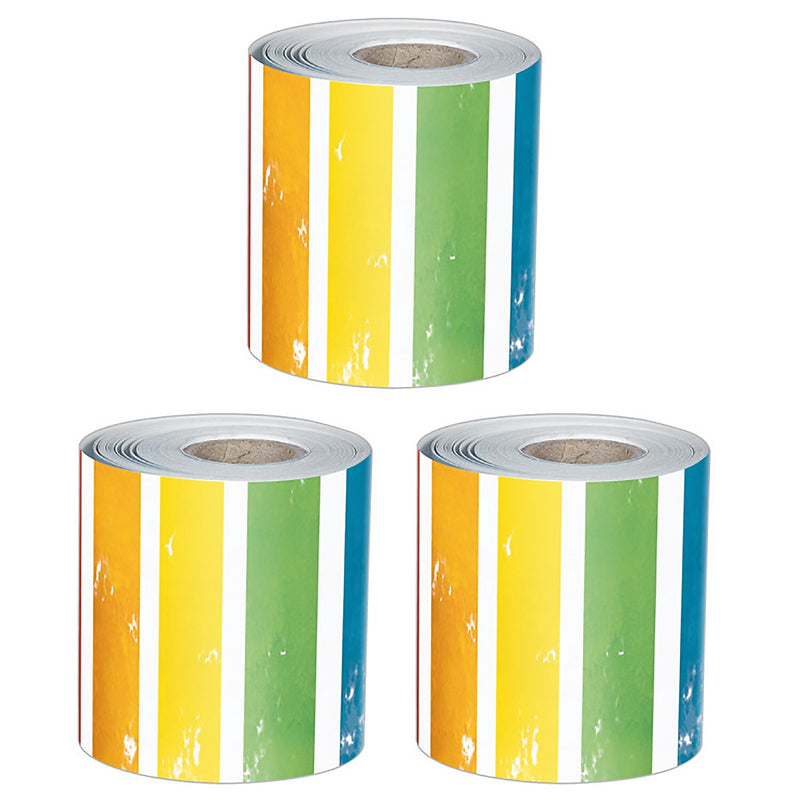 Carson Dellosa Education All Are Neighbors Rolled, 3" x 65', Stripes, 3/Bundle (CD-108517-3)