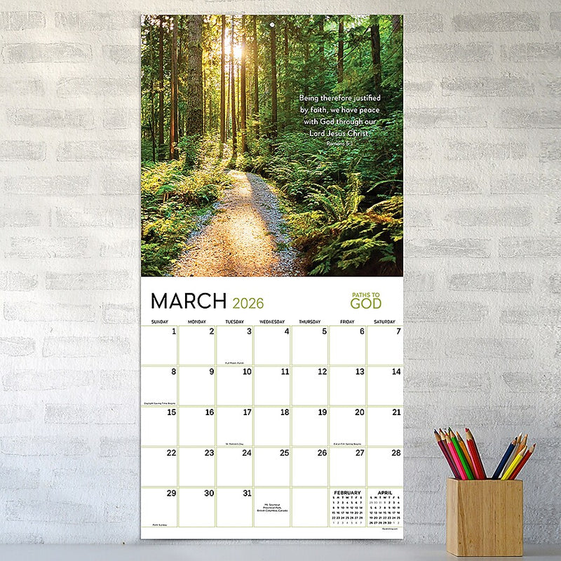 2026 TF Publishing Paths to God 12" x 12" Monthly Wall Calendar (26-1022)