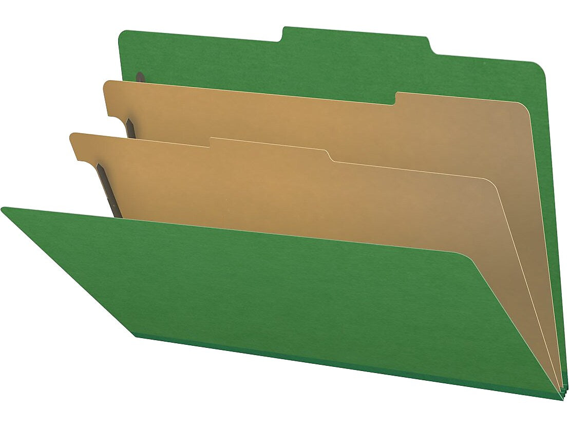 Medical Arts Press Pressboard Classification Folder, 2 Dividers, 2" Expansion, Legal Size, Moss Green, 10/Box