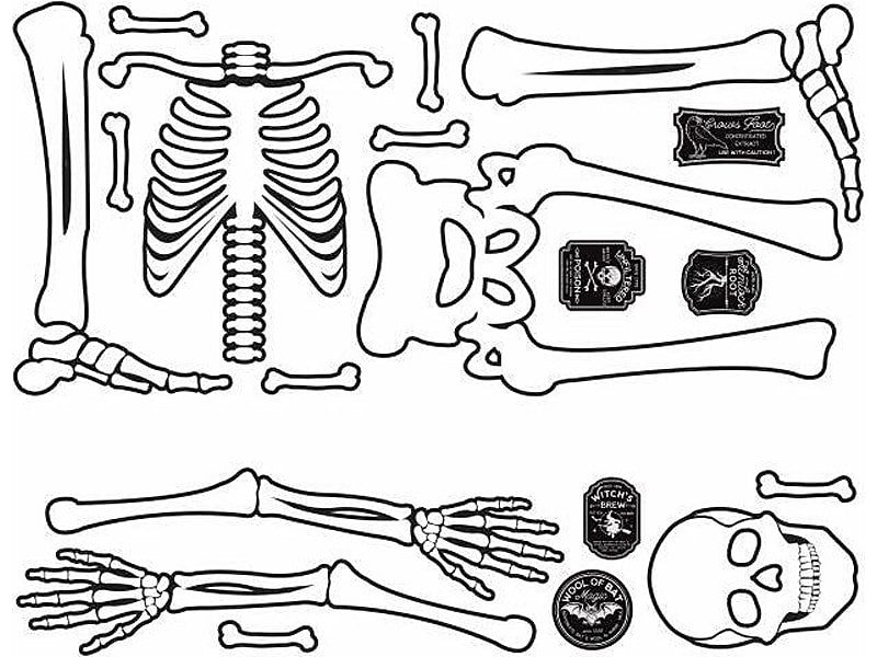 RoomMates Skeleton Contemporary Wall Decal Set, Holiday (RMK4689GM)