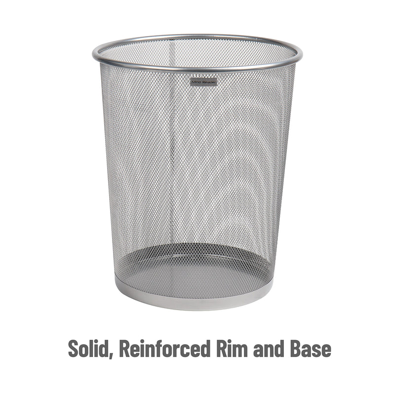Mind Reader Metal Mesh Trash Can Without Lid, 4.4 Gallon, Silver (1CIRGA-SIL)