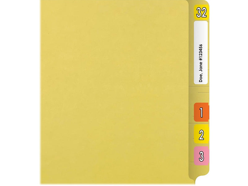 Medical Arts Press Reinforced End Tab File Folder, Straight Cut, Letter-Size, Yellow, 50/Box (S-01501-YLW)