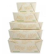 World Centric #8 No Tree Folded Takeout Containers, 46 oz., 5.5" x 6.9" x 2.5", Natural, Sugarcane, 300/Carton (TONT8)