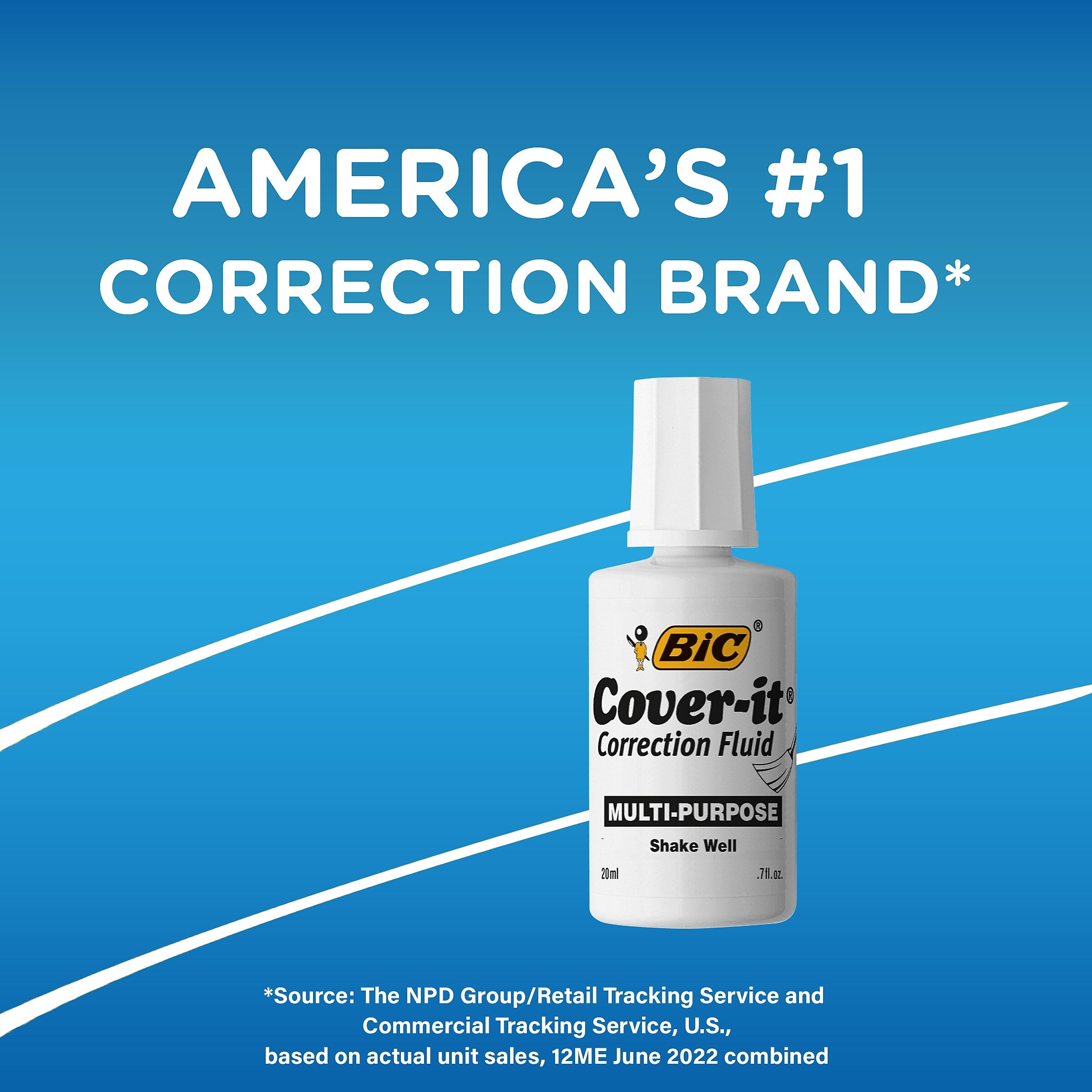 BIC Cover-it Correction Fluid, White (50367/WOC12-WHI)