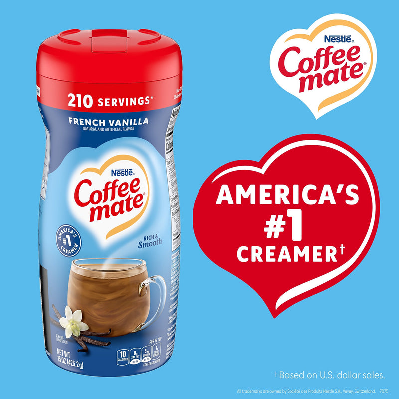 Coffee mate French Vanilla Powdered Creamer, 15 oz., 12/Carton (NES35775)