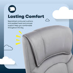 Serta Comfort Classic Ergonomic Velvet Fabric Swivel Executive Chair, Gray (CCHR10005A)