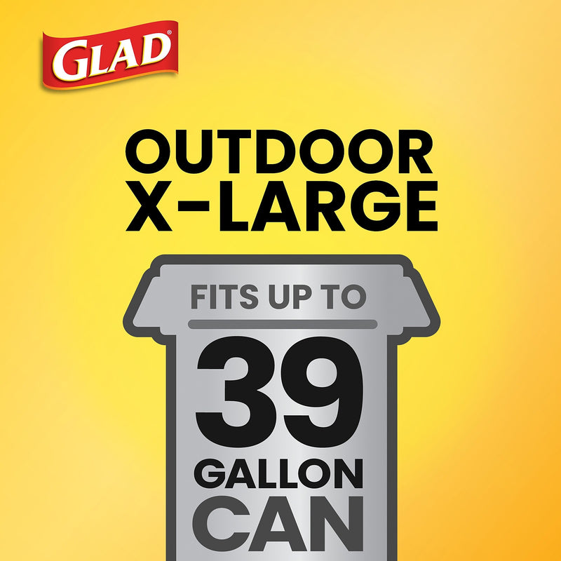 Glad Quick-Tie 39 Gallon Lawn & Leaf Bags, Black, 12 Total Bags (70028)
