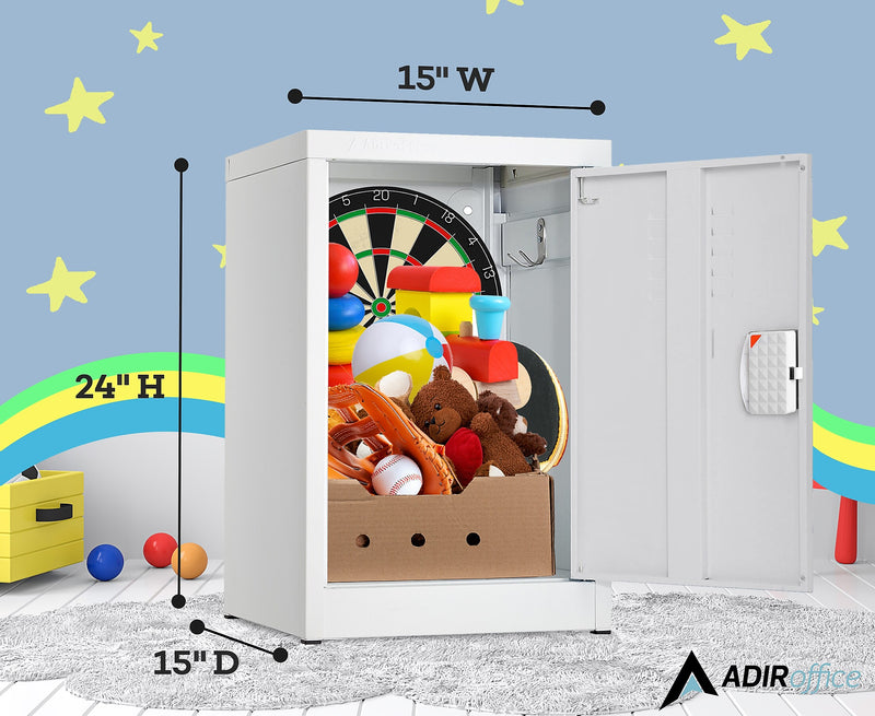 AdirOffice 24"H Single Tier White Storage Locker (ADI629-02-WHI-DL)