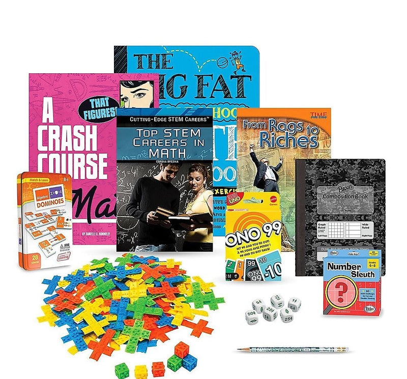 S&S Family Engagement Take Home Bags MATH Grades 6-8, Manipulative, Assorted Colors (BK7097004)