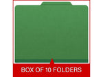 Medical Arts Press Pressboard Classification Folder, 2 Dividers, 2" Expansion, Letter Size, Moss Green, 10/Box
