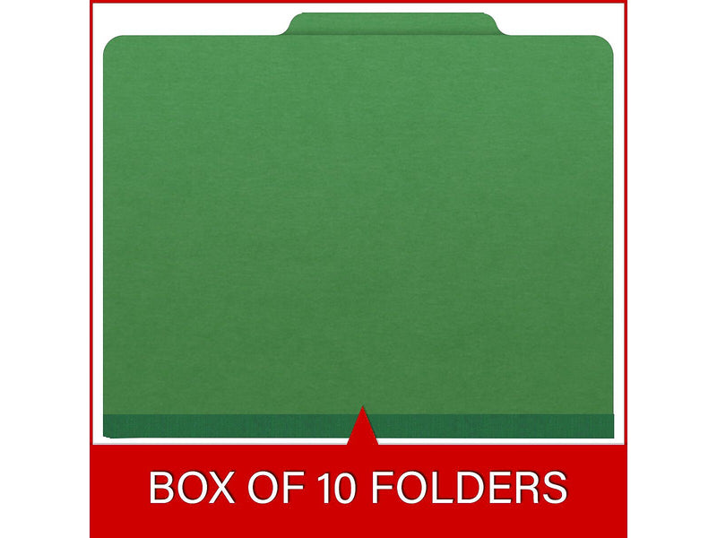 Medical Arts Press Pressboard Classification Folder, 2 Dividers, 2" Expansion, Letter Size, Moss Green, 10/Box