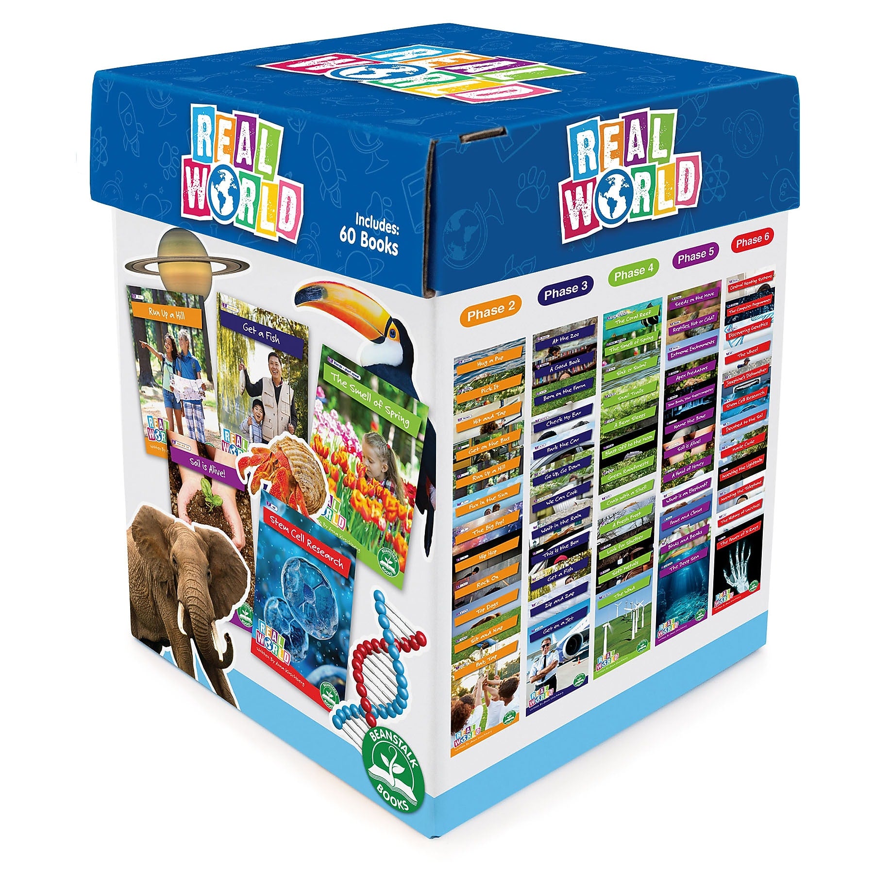 Beanstalk Books Decodable Readers, Real World Readers Boxed Set, 60/Set