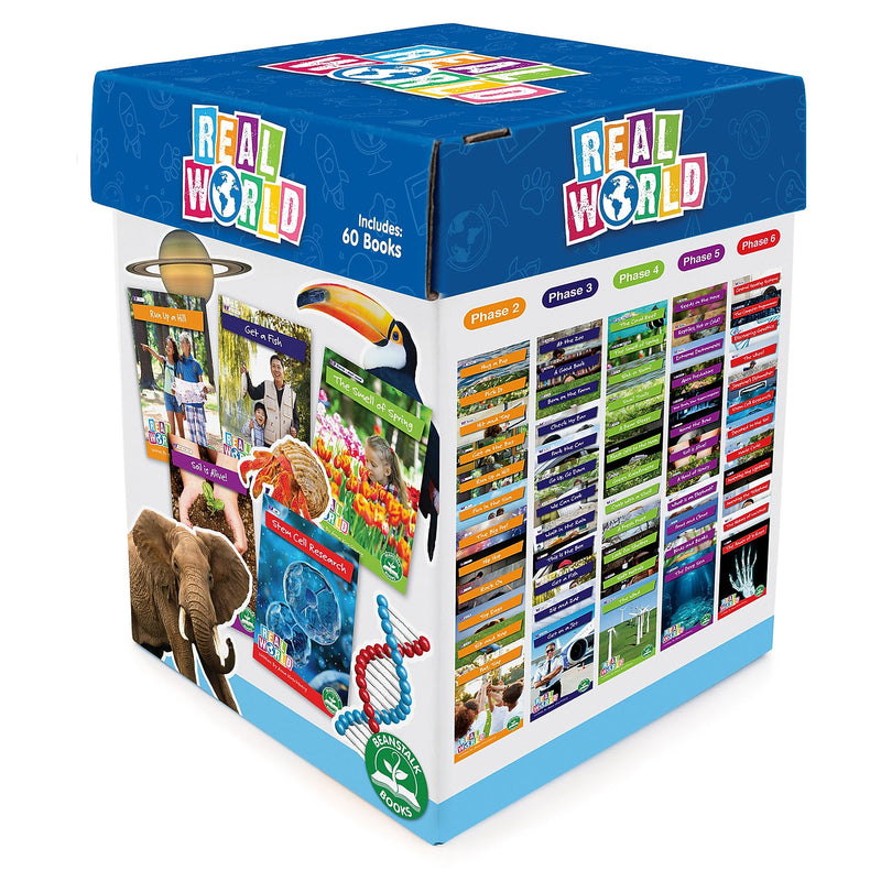 Beanstalk Books Decodable Readers, Real World Readers Boxed Set, 60/Set