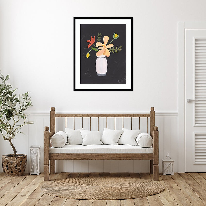 Amanti Art Floral on Black II by Pamela Munger Wood Framed Wall Art Print, 33" x 41" (A42677336409)
