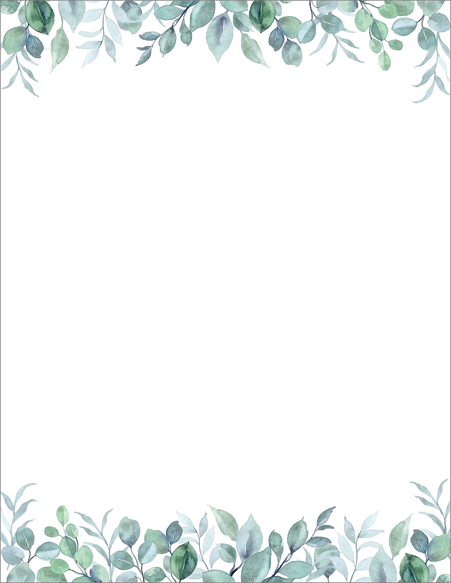 Great Papers Elegant Eucalyptus Everyday Letterhead, Multicolored, 50 Sheets/Pack (2025013)